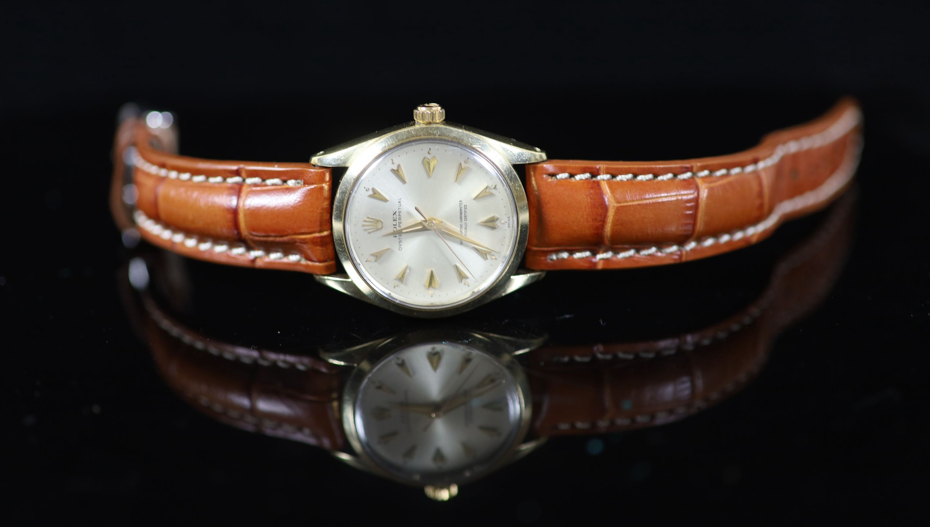 A gentleman's early 1960's steel and gold plated Rolex Oyster Perpetual wrist watch